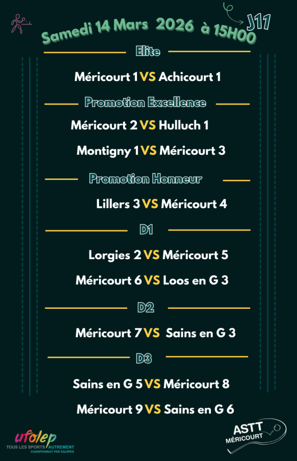 11ème journée de championnat 2025-2026