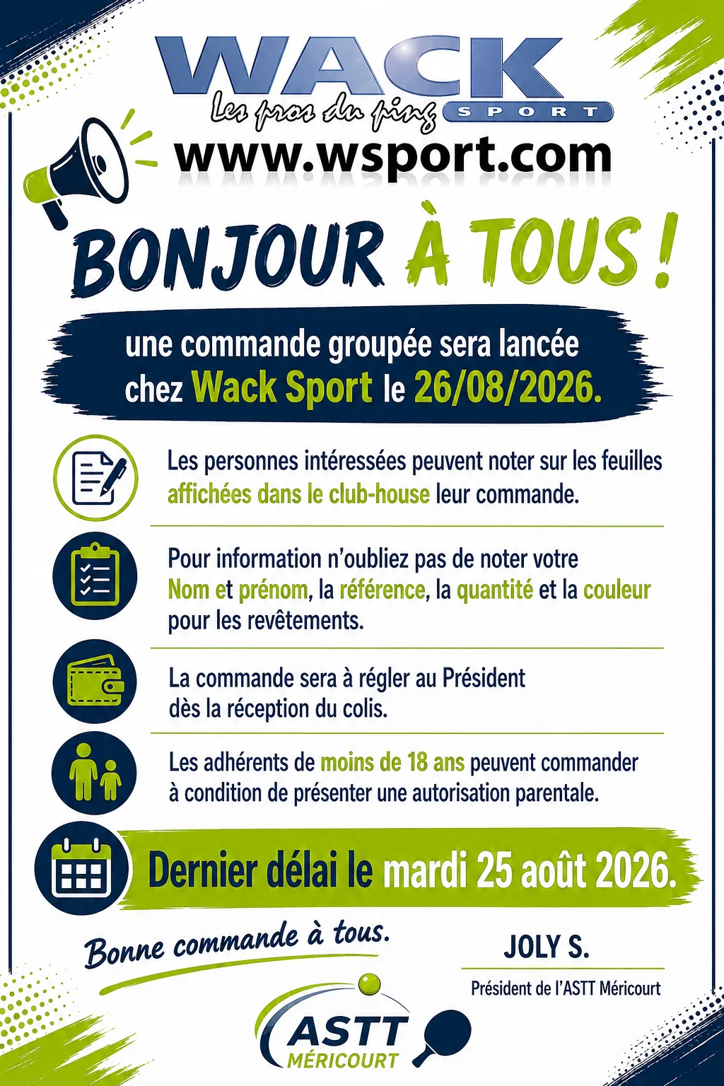 Commande Wack Sport