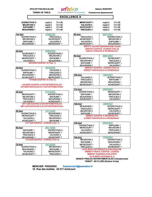 Championnat Départemental 2026-2027